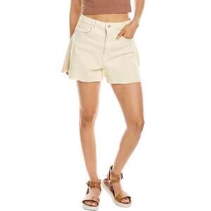 WeWoreWhat Cotton Blend High Waist Butter Yellow Boyfriend Shorts Women's 10